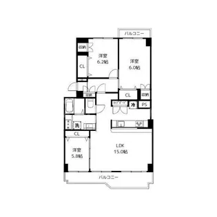 千葉県市川市南大野2【マンション】の間取り