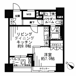 レジディア勝どき【6階】の間取り