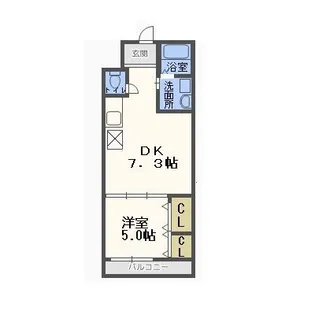 大阪府堺市堺区北田出井町1【アパート】の間取り