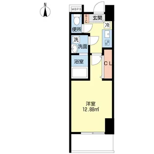 T.P.Cレジデンス府中【8階】の間取り