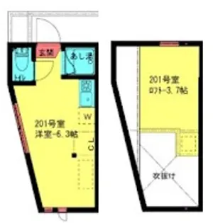 1Rの間取り画像