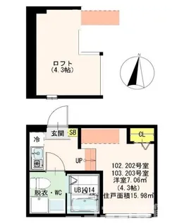 ハーモニーテラス 梅島VII【1階】の間取り