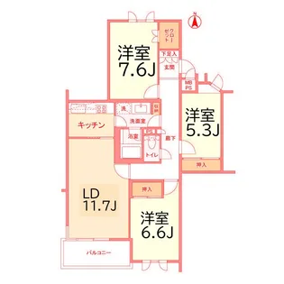 グランドメゾン三渓園【1階】の間取り
