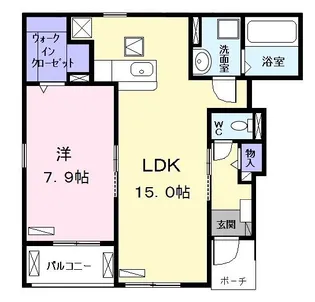 1LDKの間取り画像