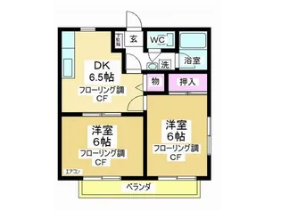 ベルメゾンITO B棟【1階】の間取り