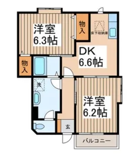 神奈川県相模原市中央区田名【アパート】の間取り
