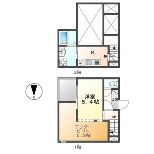 Classe上流(クラッセカミナガレ)【2階】の間取り