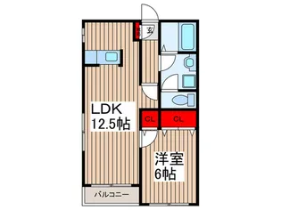 カーサファミール【1階】の間取り