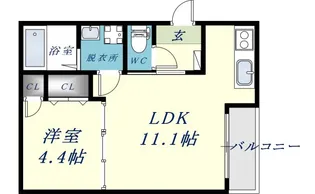 パラドール徳庵【1階】の間取り