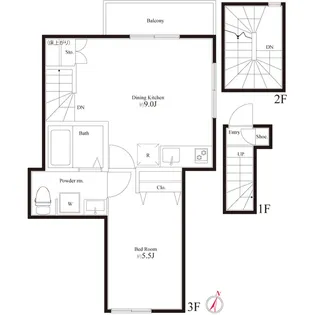 ルナコート小岩【3階】の間取り