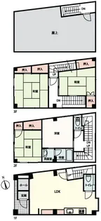 東京都荒川区荒川7【一戸建】の間取り