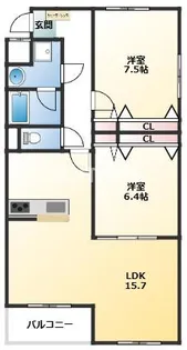 レーヴ稲沢【2階】の間取り