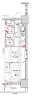 神奈川県川崎市中原区田尻町【マンション】の間取り
