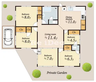 東京都立川市上砂町1【一戸建】の間取り