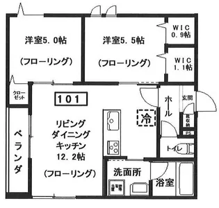 仮)へーベルメゾン中央5丁目北棟【2階】の間取り