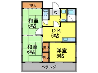 福岡県福岡市南区塩原4【マンション】の間取り