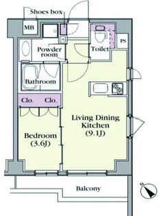東京都目黒区上目黒3【マンション】の間取り