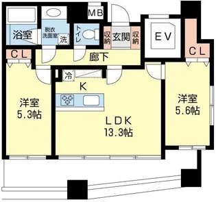 六軒町伍番館【9階】の間取り