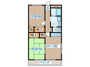 プラザイトウC【2階】の間取り