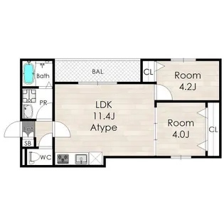 Leclerc IzumisanoII(ルクレール泉佐野II)【2階】の間取り