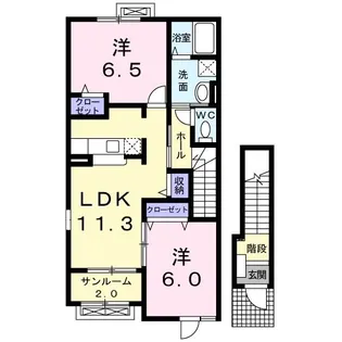 メゾン・ド・メルヴェイユI【2階】の間取り