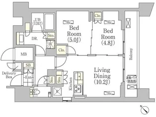 メゾンカルム日本橋馬喰町【14階】の間取り