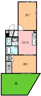 レースフラワーメゾン庭B【1階】の間取り