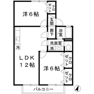 アーバングリーン【2階】の間取り
