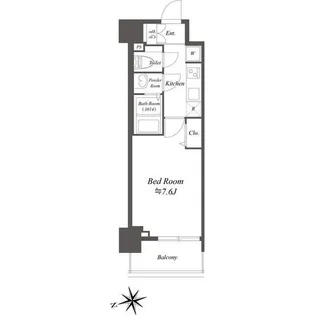 プレサンスブルーム浅草North【2階】の間取り