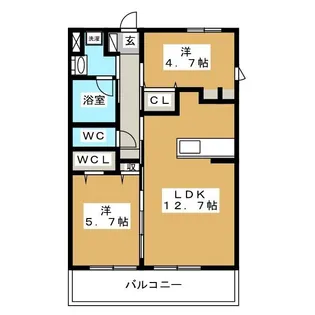 アーバングランデ南県【7階】の間取り