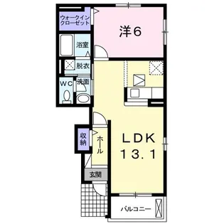 ペルシーモB【1階】の間取り