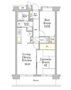 ミレニアム北浦和 B棟【3階】の間取り