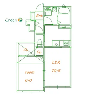 フェリシテ湘南台【2階】の間取り