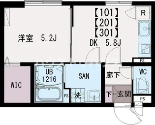 イクシオ東尾久【1階】の間取り