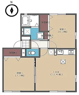 ラ・プランタン【1階】の間取り