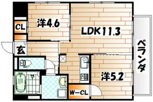 門司ポロニア弐番館【6階】の間取り