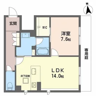 エミネントベレオ大橋【1階】の間取り