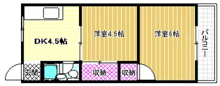 パインリーフ松原【4階】の間取り