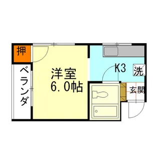 ピュアハイツ虎【3階】の間取り