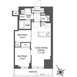 BluRock後楽園【6階】の間取り