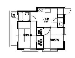 旭丘三和コーポ【2階】の間取り
