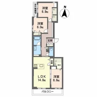 フジスター浜松【3階】の間取り