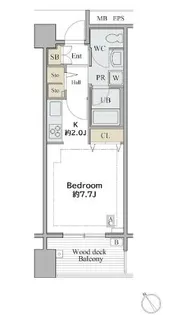 シャレール広尾 1号棟【2階】の間取り