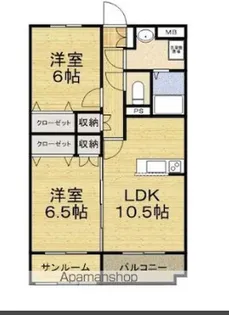 ブリリアントヒル【3階】の間取り