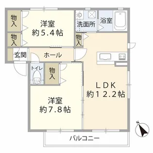 サウスコートC【2階】の間取り