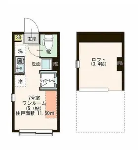 ハーモニーテラス・タウンハウス千川【2階】の間取り
