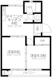 平和橋コーポ【1階】の間取り
