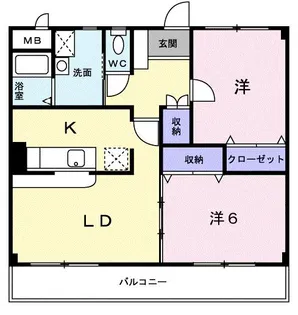 パークスクェア牧の原【2階】の間取り