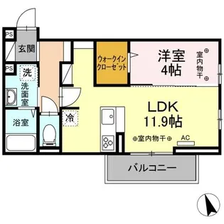 DーROOM グランデフォンテーヌ【2階】の間取り