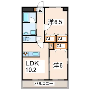 フリューション戸島西弐番館【7階】の間取り